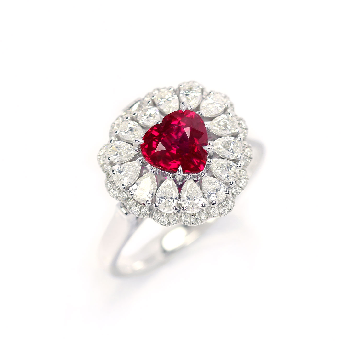 Luxurious 1 carat non-heated pigeon blood ruby dual purpose ring