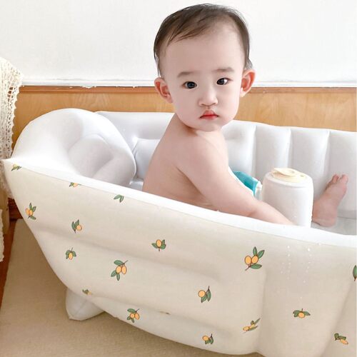 工厂热销婴儿充气折叠洗澡盆多 儿童充气游泳池 便捷洗澡盆 - 图2