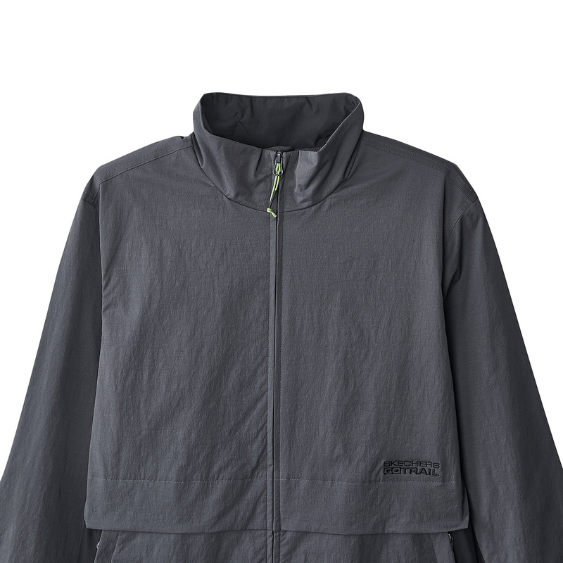 Skechers斯凯奇2025春男立领运动服休闲梭织外套 L324M039/0403 - 图1