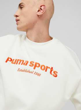 【自营】Puma彪马新款白色时尚套头衫圆领运动休闲卫衣625312-65