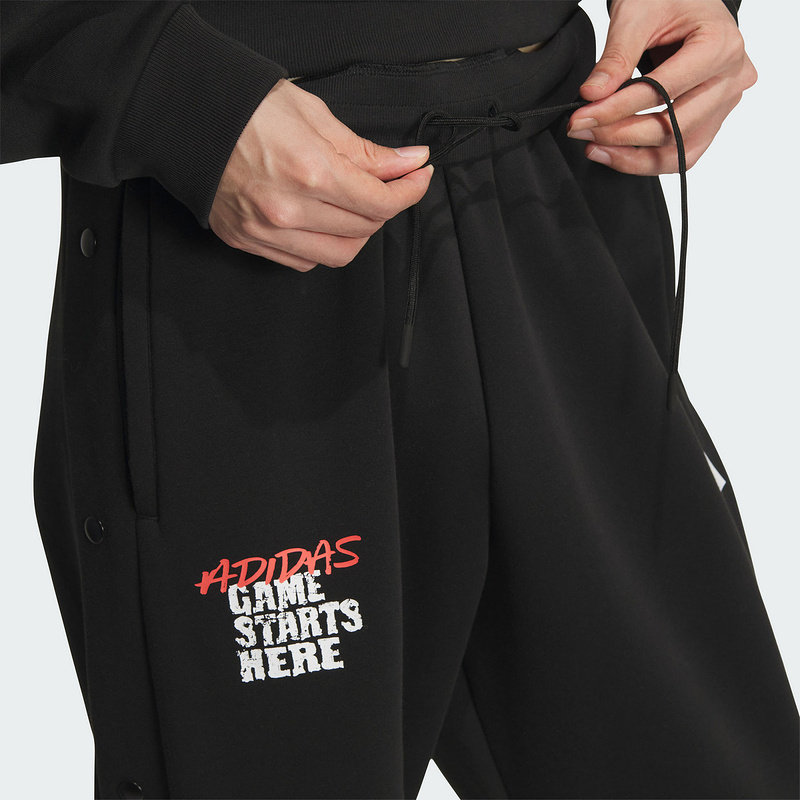 adidas阿迪达斯男裤侧开排扣宽松篮球针织运动长裤KC2800,淘宝优惠券,粉丝福利购,淘宝优惠卷