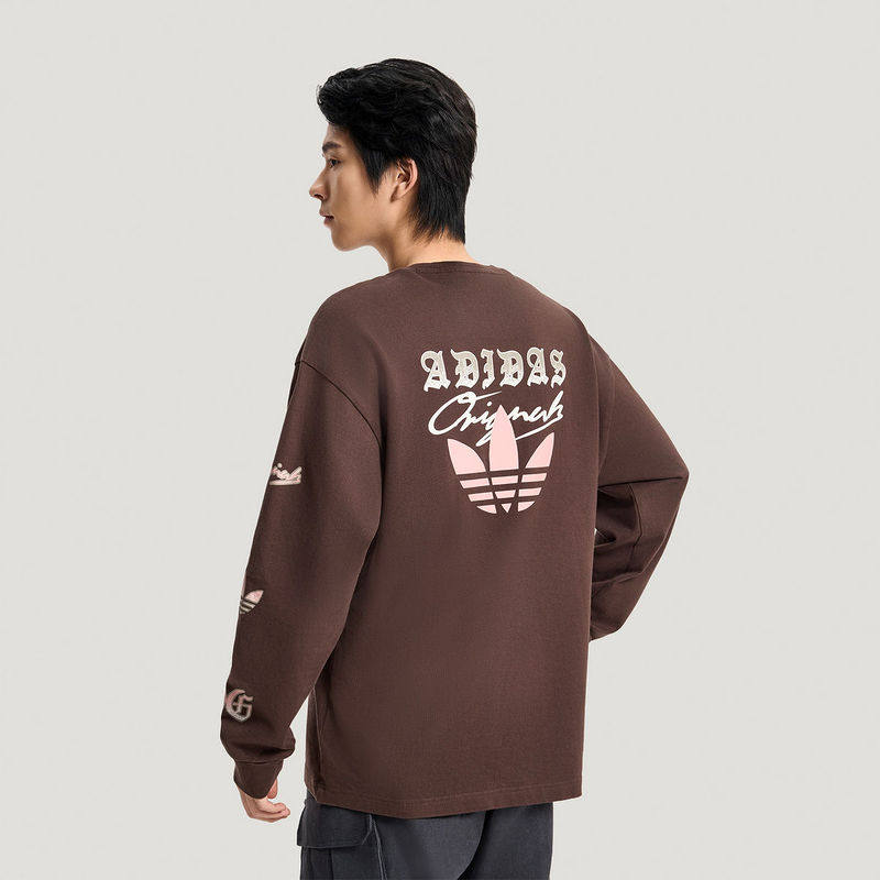 adidas阿迪达斯三叶草大LOGO棉质套头上衣2026春男长袖T恤 KR5045,淘宝优惠券,粉丝福利购,淘宝优惠卷