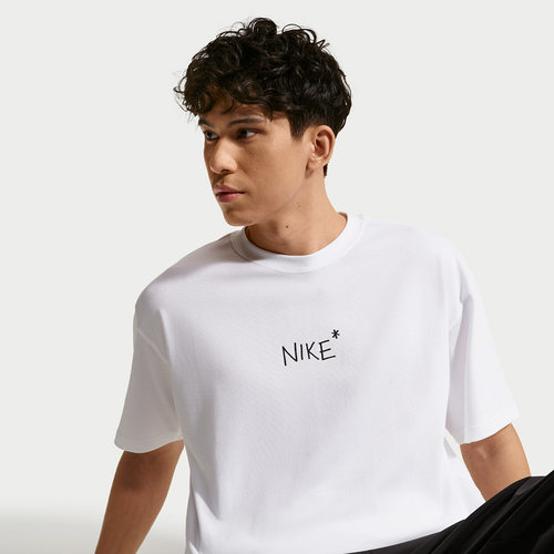 NIKE耐克男短袖2026夏宽松字母印花凉感透气运动T恤白IV2646-100 - 图3