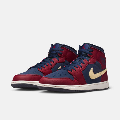 耐克男鞋Nike Air Jordan 1 AJ1红蓝中帮运动鞋篮球鞋IO7449-600 - 图1