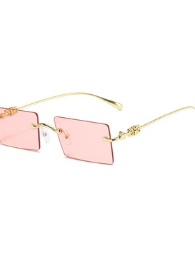 欧美透明绿色方框太阳镜女高级感网红方圆脸显瘦夏季素颜个性墨镜