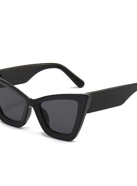 韩版圆脸显瘦辣妹猫眼街拍墨镜