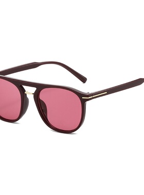 欧美飞行员式素颜大框太阳镜女港风复古双梁蛤蟆墨镜夏季防晒遮阳