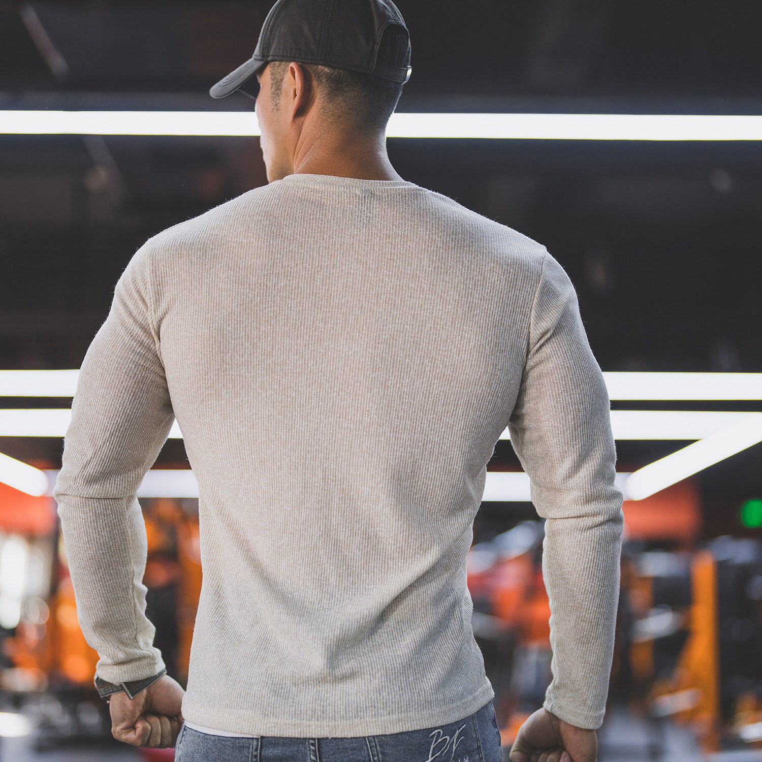 美式肌理条纹运动长袖秋季男士亨利领T恤透气休闲打底衫健身上衣,淘宝优惠券,粉丝福利购,淘宝优惠卷