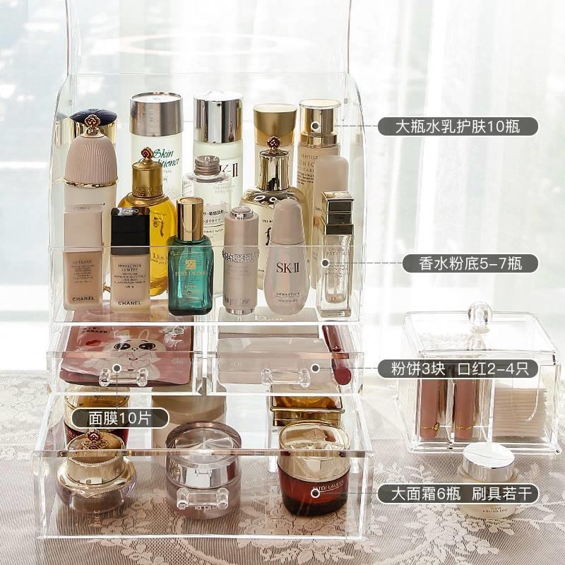 Portable Transparent Makeup Organizer Storage Box Acrylic Ma - 图0