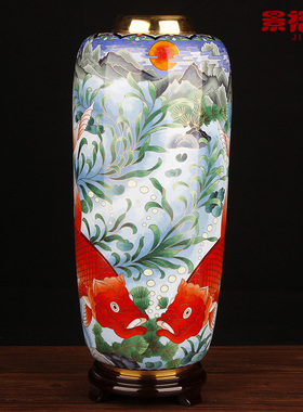 景泰蓝花瓶客厅手工艺品景裕泰铜