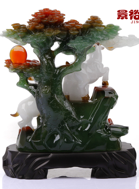 室内三阳开泰客厅工艺品