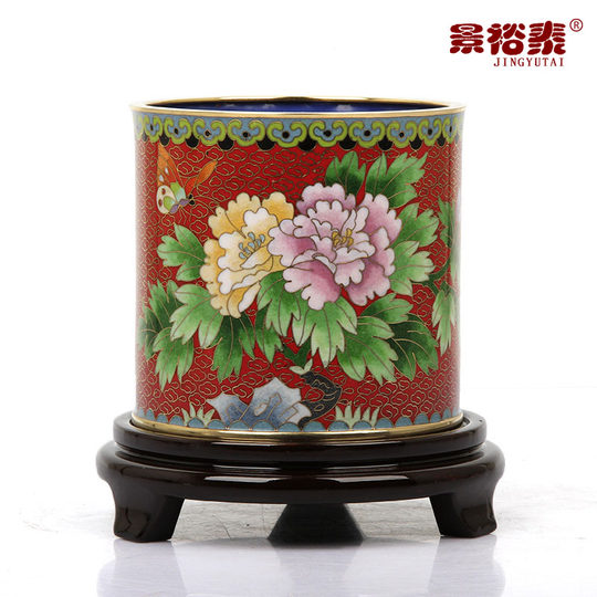 北京景泰蓝笔筒铜胎掐丝珐琅中国风传统手工艺品外事出国会议礼品