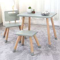 ins children table and chairs suit writing table kindergarten 4 year old home game early to learn woody baby small square table