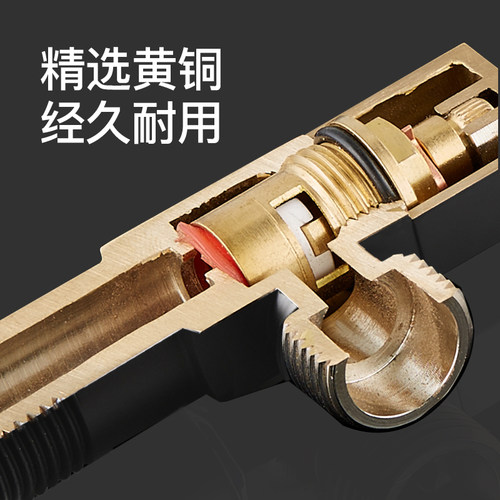 潜水艇黑色角阀黄铜三角阀冷热水器马桶水阀开关加长厚家用八字阀 - 图1