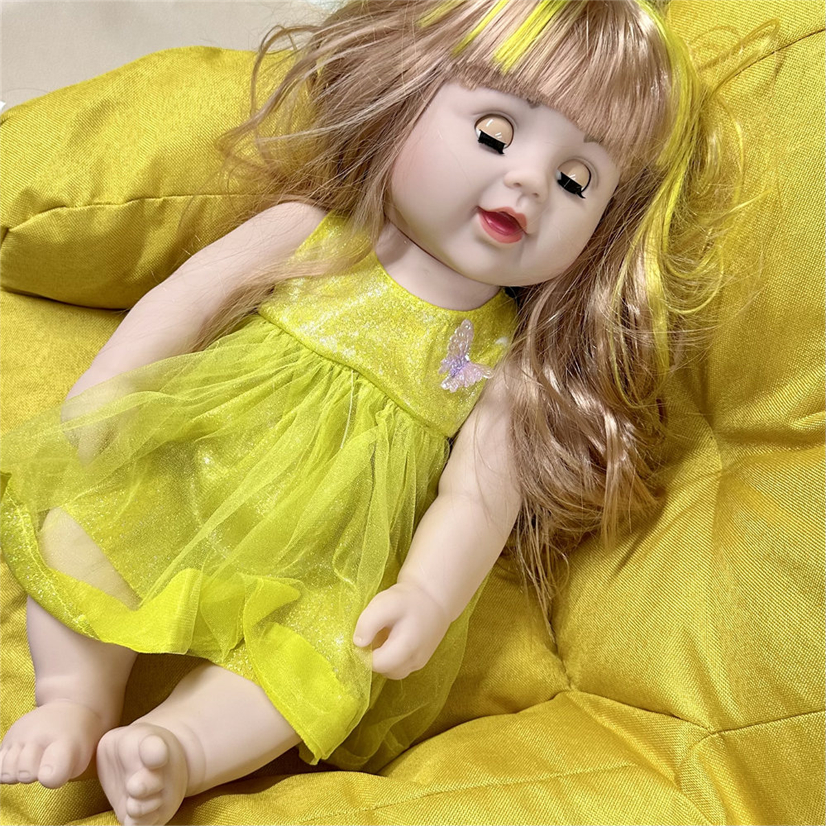 奈宝睡觉仿真娃娃玩具婴儿全软胶宝宝会说话的女孩睡娃娃活动眼睛 - 图1