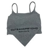 Сексуальный бюстгальтер-топ с буквами, короткий базовый топ с чашечками, в корейском стиле, эффект подтяжки