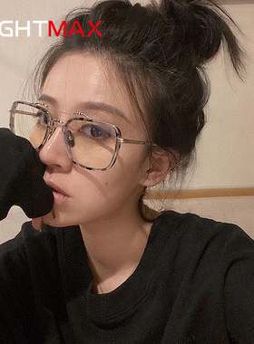 2022新款女复古超轻纯钛金属可配近视防蓝光方形镜架墨镜男TBS816