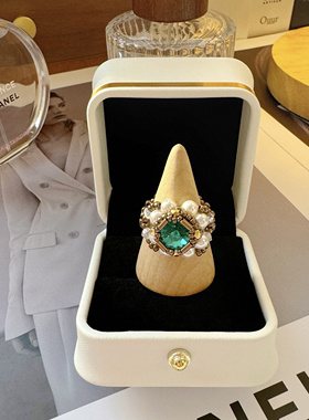 JZ004•小众设计复古时尚女王串珠戒指（材料包&成品）