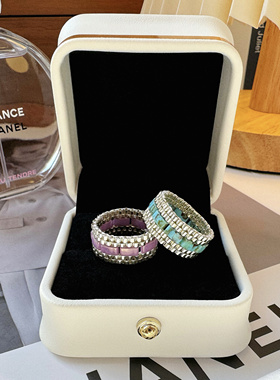 JZ006•小众设计简约百搭彩色串珠戒指（材料包&成品）