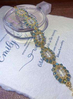 SL005•高级复古小众设计菱珠几何串珠手链（材料包&成品）