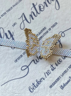 XL001•小众设计大气蝴蝶结串珠编织choker颈带（材料包&成品）