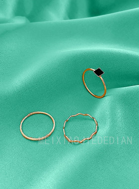 梅小姐潮流时尚个性ins组合戒简约个性百搭小众关节戒尾戒食指戒