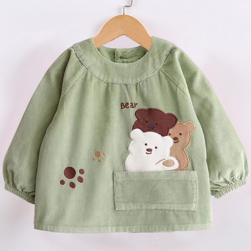 宝宝罩衣春秋冬防水防脏灯芯绒男女童罩衣婴幼儿吃饭围兜外穿护衣,淘宝优惠券,粉丝福利购,淘宝优惠卷