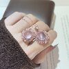Starlight pink quartz ring and pendant set is a luxurious gift for your girlfriend