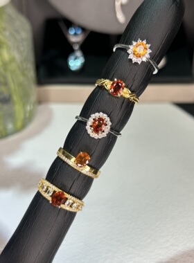 S925银天然彩色蓝宝石开口戒指女