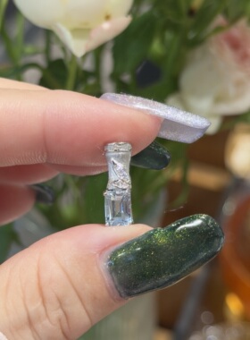 天空蓝托帕石套装S925银竹节首饰
