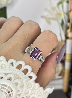 天然紫水晶戒指轻奢活口时尚通勤