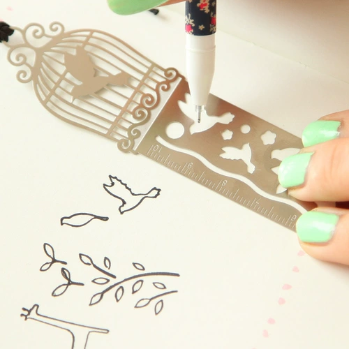 Ультратонкая изысканная маленькая металлическая милая линейка со шкалой для школьников