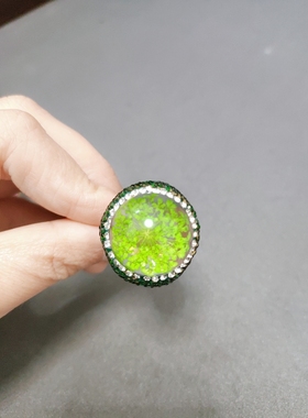 新品2024时尚唯美永生花秀气小清新雅致百搭透明戒指欧美轻奢饰品