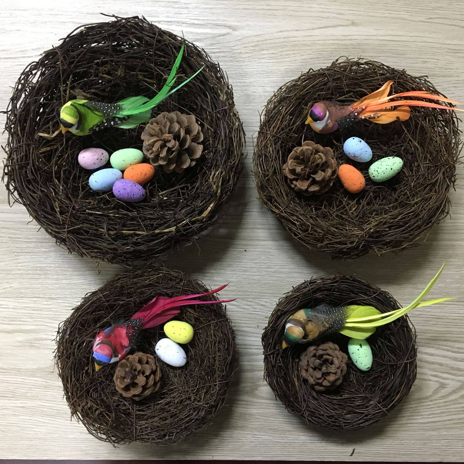 鸟窝仿真蛤蟆藤编小鸟窝鸟巢仿真装饰复活节用品道具假鹌鹑蛋鸟蛋,淘宝优惠券,粉丝福利购,淘宝优惠卷