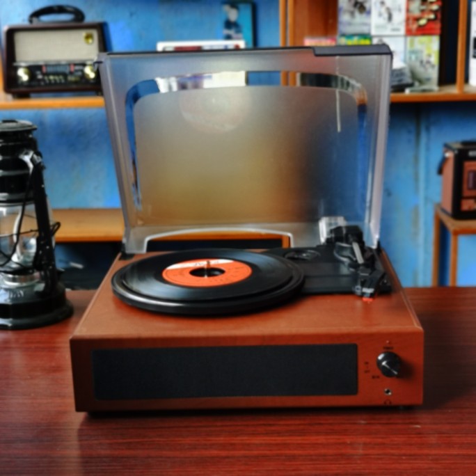 复古怀旧留声机台式电唱机新中式黑胶唱片机 - 图0