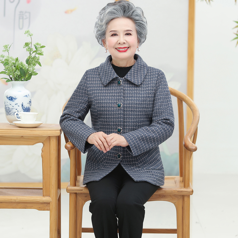 老年外套女奶奶装衣服套装春秋70岁老太太服装妈妈装春款衣服秋冬