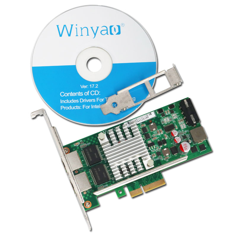 Winyao WYI350T2-POE PCI-E 工业双口千兆POE网卡 I350-T2 - 图0