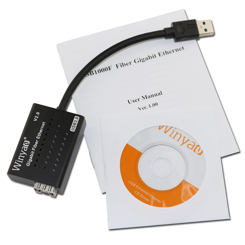 Winyao USB1000F USB3.0千兆光纤网卡SFP LC有线VLAN单多模台式机 - 图0