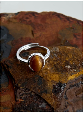 okk pine 复古树脂鹅蛋形戒指开口指环食指戒轧戏卢昱晓同款戒指