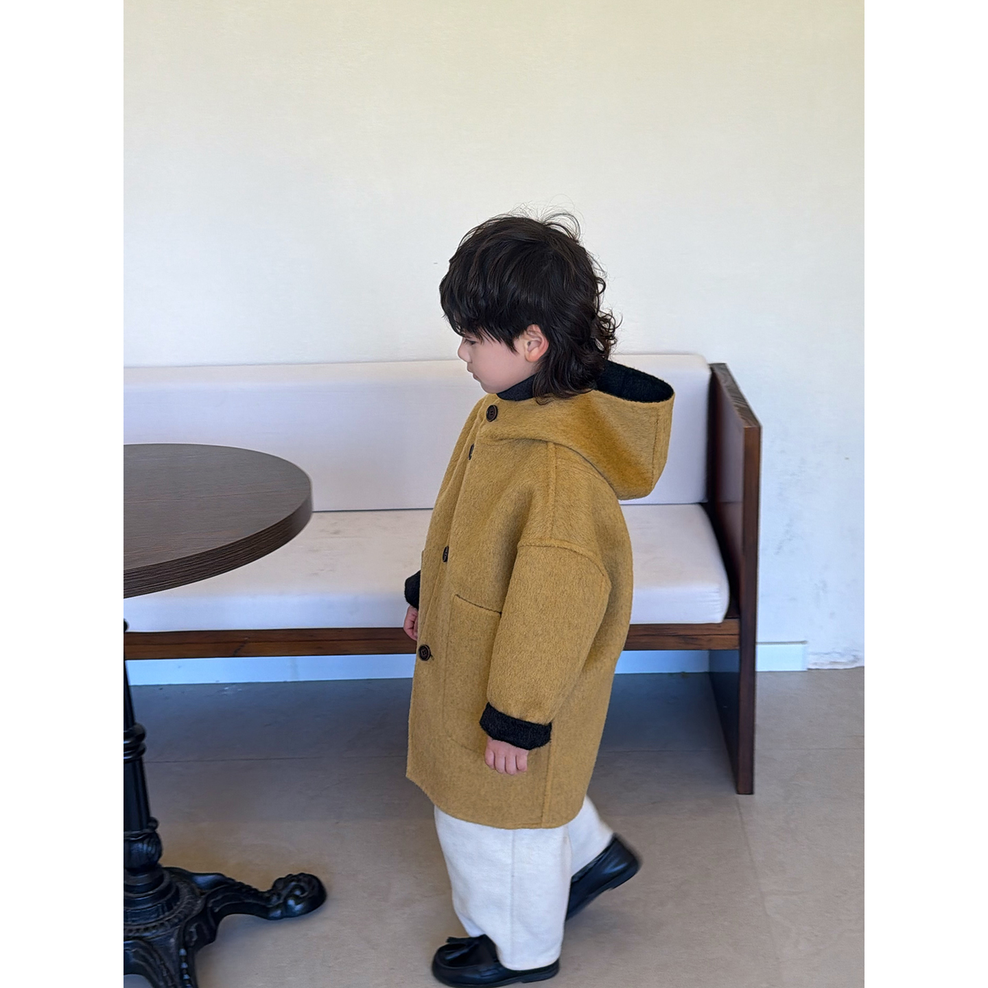 男童两面穿大衣2025冬季新款100%羊毛连帽加厚双面绒儿童毛呢外套 - 图3