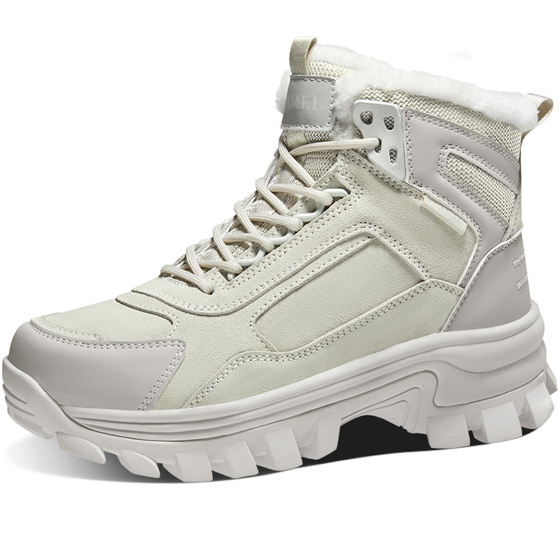 骆驼户外鞋女冬季新款高帮耐磨防滑徒步鞋加绒保暖厚底登山鞋