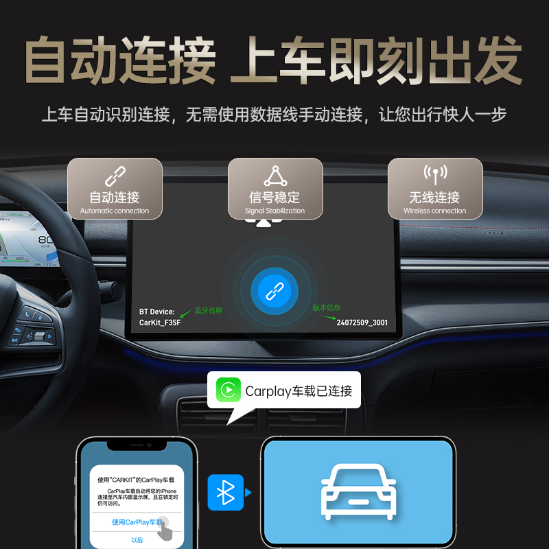 丁威特有线转无线CarPlay盒子适用奔驰e奥迪大众车载无线投屏器