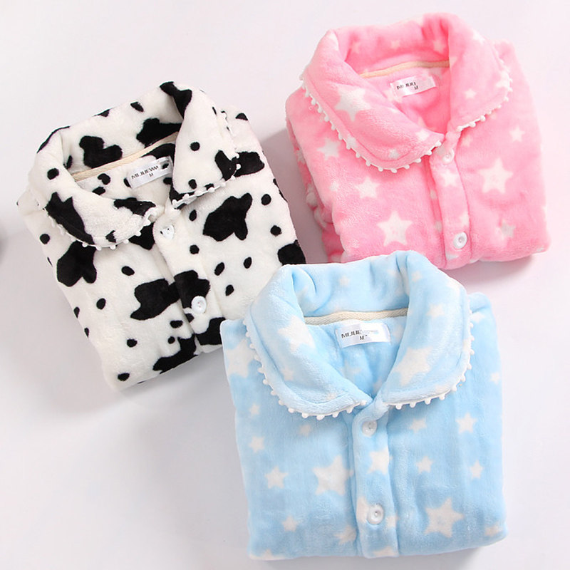 女上衣单件秋冬加绒珊瑚绒睡衣 精彩身段睡衣上装