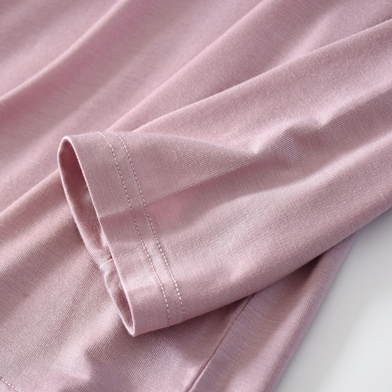 睡衣女春秋带胸垫莫代尔长袖 精彩身段睡衣上装