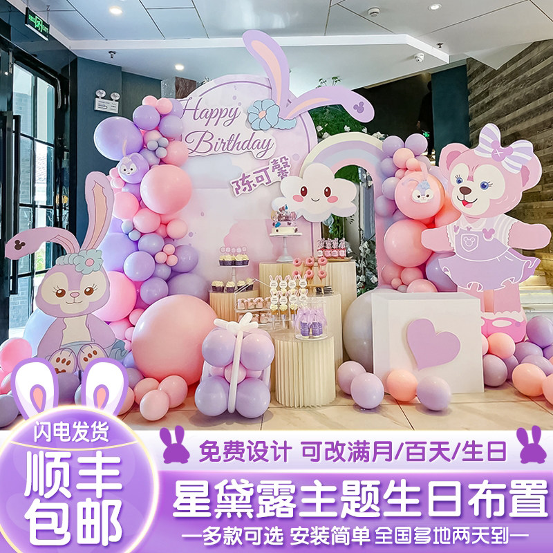 星黛露女孩十周岁10两岁生日装饰场景布置气球儿童十二背景墙kt板,淘宝优惠券,粉丝福利购,淘宝优惠卷