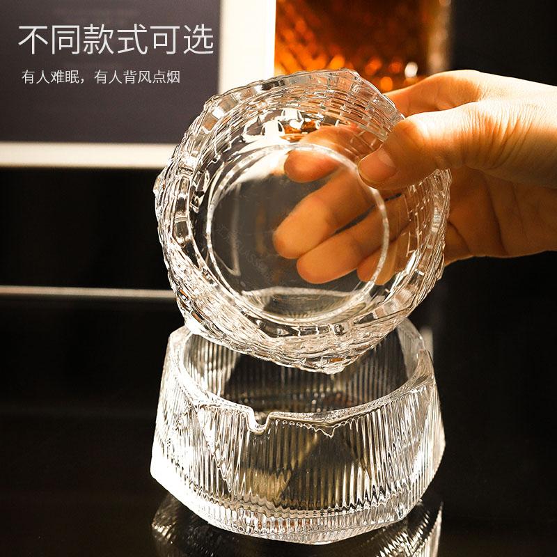 汇冠 高颜值玻璃烟灰缸高级感小众设计家用办公客厅创意烟缸烟盅 - 图2