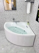 New products Kenan acrylic Household small household type Fan-shaped Bathtub Thermostatic Surf Massage Hotel Famous and Sleeping Triangle Lovers