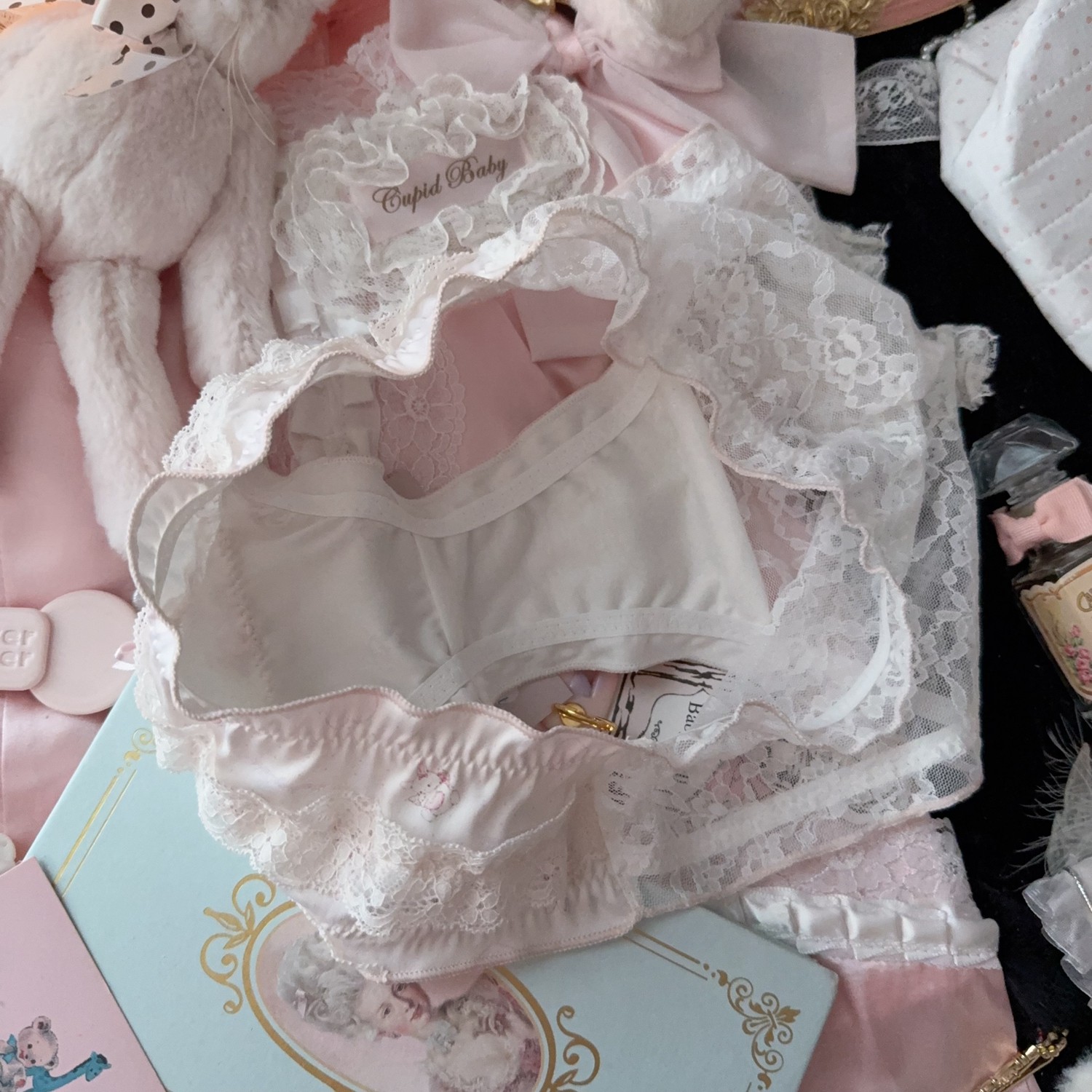 可爱甜美卡通兔子粉色复古蛋糕蕾丝洛丽塔性感纯欲内裤女生三角裤,淘宝优惠券,粉丝福利购,淘宝优惠卷