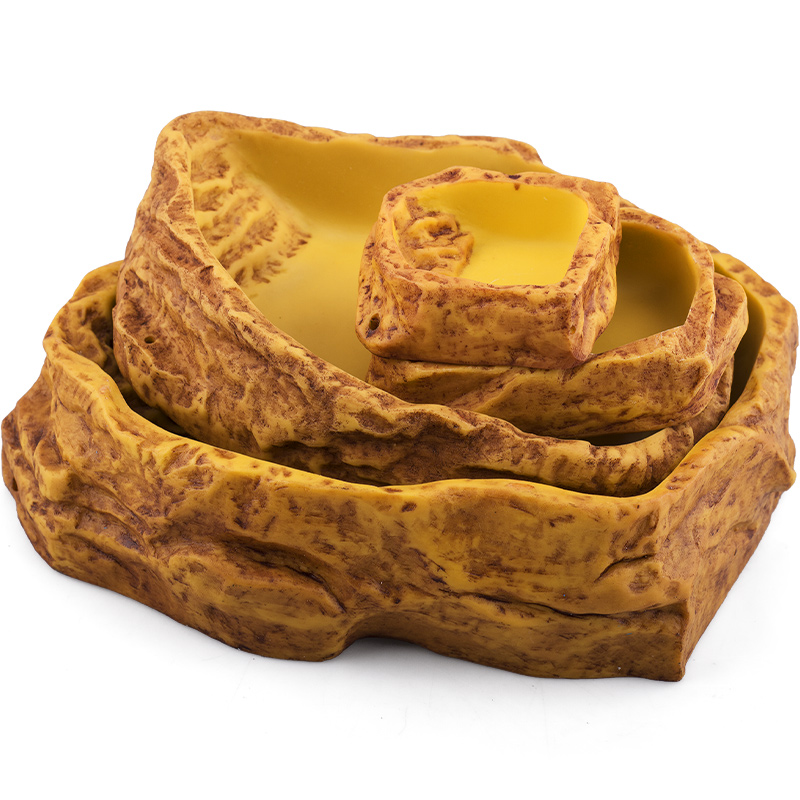 爬宠水盆蜥蜴蛇乌龟守宫角蛙睫角食盆陆龟寄居蟹泡澡盆树脂造景 - 图3