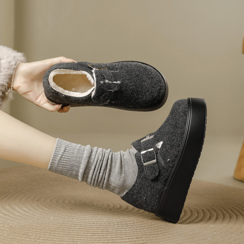 SICA 2025新款冬季加绒勃肯鞋女新款厚底雪地靴毛毛棉鞋女鞋鞋子 - 图2